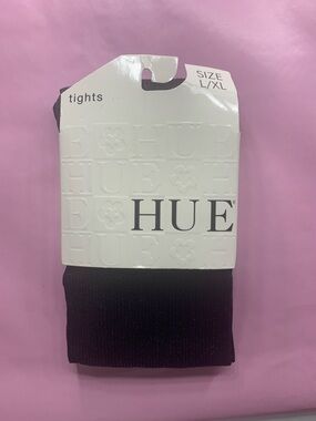 HUE Black/Silver Women’s Casual Tights, L/XL.